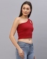 Shop Women's Red Slim Fit Short Top-Design