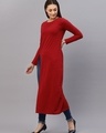 Shop Women's Red Slim Fit Slit Top-Design