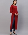 Shop Women's Red Slim Fit Slit Top-Full