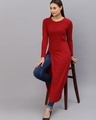 Shop Women's Red Slim Fit Slit Top