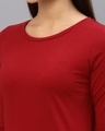 Shop Women's Red Slim Fit Slit Top