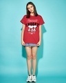 Shop Women's Red Snoopy illusion Graphic Printed Boyfriend T-shirt-Full