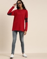 Shop Women's Red Solid Oversized T-shirt