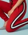 Shop Women Red Pure Cotton Joggers-Full