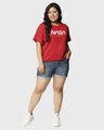 Shop Women's Red Spaced NASA Graphic Printed Plus Size Boyfriend T-shirt-Full