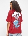 Shop Women's Red Stay Hydrated Graphic Printed Oversized T-shirt-Front