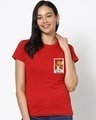 Shop Women's Red Stay There Jerry (TJL) Graphic Printed Slim Fit T-shirt-Front