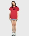 Shop Women's Red Stay Weird Typography Boyfriend T-shirt-Full