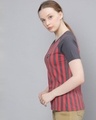 Shop Women's Red Striped T-shirt-Design