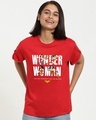 Shop Women's Red Strong WW Typography Boyfriend T-shirt-Front