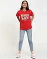 Shop Women's Red Strong WW Typography Boyfriend T-shirt-Design