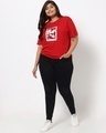 Shop Women's Red Sweet Holiday (DL) Printed Plus Boyfriend T-shirt-Full