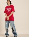 Shop Women's Red Tokyo Typography Oversized T-shirt