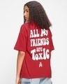 Shop Women's Red Toxic Graphic Printed Oversized T-shirt-Front