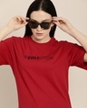 Shop Women's Red Typography Oversized T-shirt-Design
