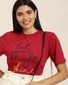 Shop Women's Red Typography Oversized T-shirt-Design