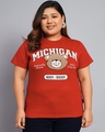 Shop Women's Red Typography Plus Size T-shirt-Front