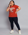 Shop Women's Red Typography Plus Size T-shirt-Full