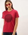 Shop Women's Red Typography T-shirt-Front