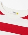 Shop Women's Red & White Classic Mickey Striped Oversized T-shirt