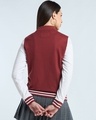 Shop Women's Maroon & White Color Block Varsity Bomber Jacket-Design