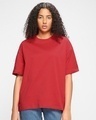 Shop Pack of 2 Women's Red & White Oversized T-shirt-Design