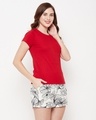 Shop Women's Red & White Printed T Shirt & Shorts Set-Design