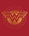 Shop Women's Red Wonder Woman Gold Plated Logo (DCL) Graphic Printed Slim Fit T-shirt-Full