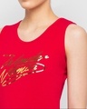 Shop Women's Red Wonder Women Gold Foil Printed Tank Top