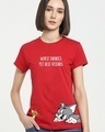 Shop Women's Red Worst Enemies Graphic Printed T-shirt-Front