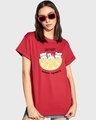 Shop Women's Red Easy Peasy Lemon Squeezy Graphic Printed Boyfriend T-shirt-Front