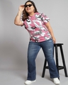 Shop Women's Rose All Over Printed Plus Size T-shirt-Full