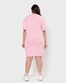 Shop Women's Rose Shadow All Over Panda Face Printed Plus Size Oversized Fit Dress-Design