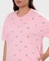 Shop Women's Rose Shadow All Over Panda Face Printed Plus Size Oversized Fit Dress