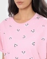 Shop Women's Rose Shadow All Over Panda Printed Boyfriend T-shirt