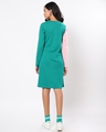 Shop Women's Rose Shadow-Green Color Block Slim Fit Dress-Design