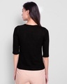 Shop Women's Round Neck 3/4 Sleeve Combo T-Shirts Black-Full