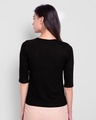 Shop Women's Round Neck 3/4 Sleeve Combo T-Shirts Black-Pink