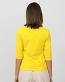 Shop Women's Round Neck 3/4 Sleeve Combo T-Shirts Black-Yellow