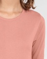 Shop Women's Round Neck 3/4 Sleeve Combo T-Shirts Pink-White