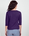 Shop Women's Round Neck 3/4 Sleeve Combo T-Shirts Yellow-Purple