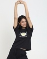 Shop Women's Black Have an Egg Relaxed Fit Lounge T-shirt-Front