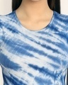 Shop Women's Royal Blue Cotton Ombre Tie & Dye T-Shirt-Full