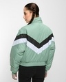 Shop Women's Sage Color Block Oversized Bomber Jacket-Design