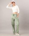 Shop Women's Sage Green Loose Comfort Fit Cargo Pants