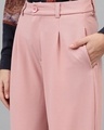 Shop Women's Salmon Pink Straight Fit Trousers