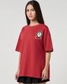 Shop Women's Salsa Red Coffee Time Graphic Printed Oversized T-shirt-Full