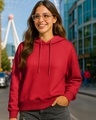 Shop Women's Salsa Red Oversized Hoodies-Front