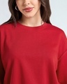 Shop Women's Salsa Red Oversized Crop Sweatshirt