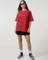 Shop Women's Salsa Red Oversized T-shirt